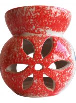 Kirmizi-Seramik-Buhurdanlik-Mavi-Karanfil-Desenli-1