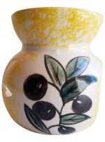 Sari-Seramik-Buhurdanlik-Kirmizi-Zeytin-Desenli